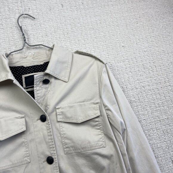 Banana Republic Jacket Wom XS Off-White Safari Utility Field Chore Coat Pockets - Picture 5 of 15